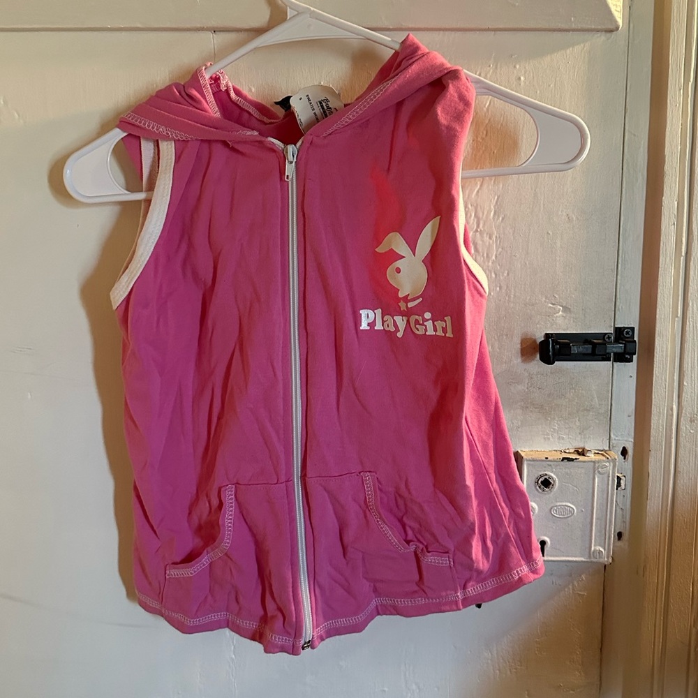 Y2K Cropped Playgirl Short Sleeve Hoodie